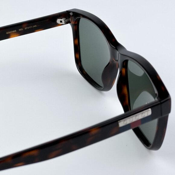 Gucci GG0746S 003 BRAND NEW Sunglasses Havana Green Rectangle Unisex